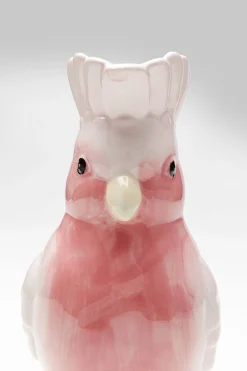 Karafka ceramiczna biało-różowa egzotyczny ptak 30 cm