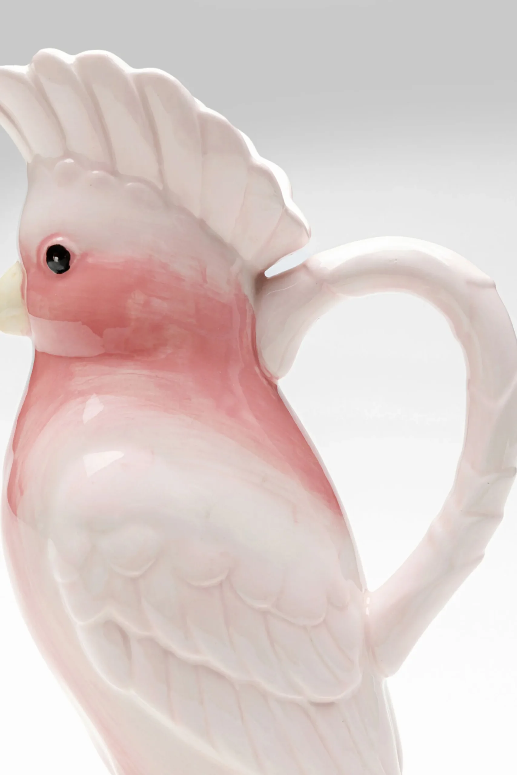 Karafka ceramiczna biało-różowa egzotyczny ptak 30 cm