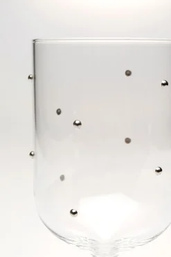 Kieliszek do Białego Wina Glam Dots Srebrny 22cm