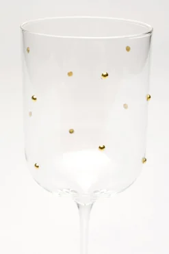 Kieliszek do Białego Wina Glam Dots Złoty 22cm