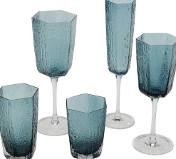 Kieliszek do białego wina szklany niebieski 300 ml 22 cm