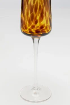 Kieliszek do szampana brązowy 210 ml nóżka transparentna