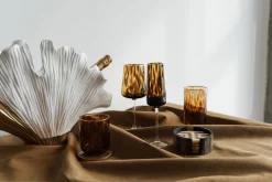 Kieliszek do szampana brązowy 210 ml nóżka transparentna