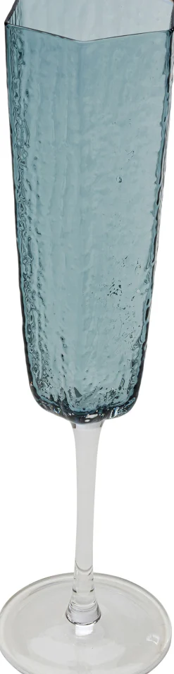 Kieliszek do szampana szklany niebieski 250 ml 27 cm