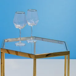 Kieliszek do wina Diamond Gold Rim 525 ml transparentny