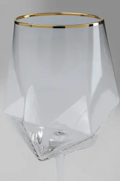 Kieliszek do wina Diamond Gold Rim 525 ml transparentny