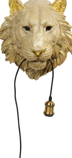 Kinkiet Tiger Head 34x38 cm złoty