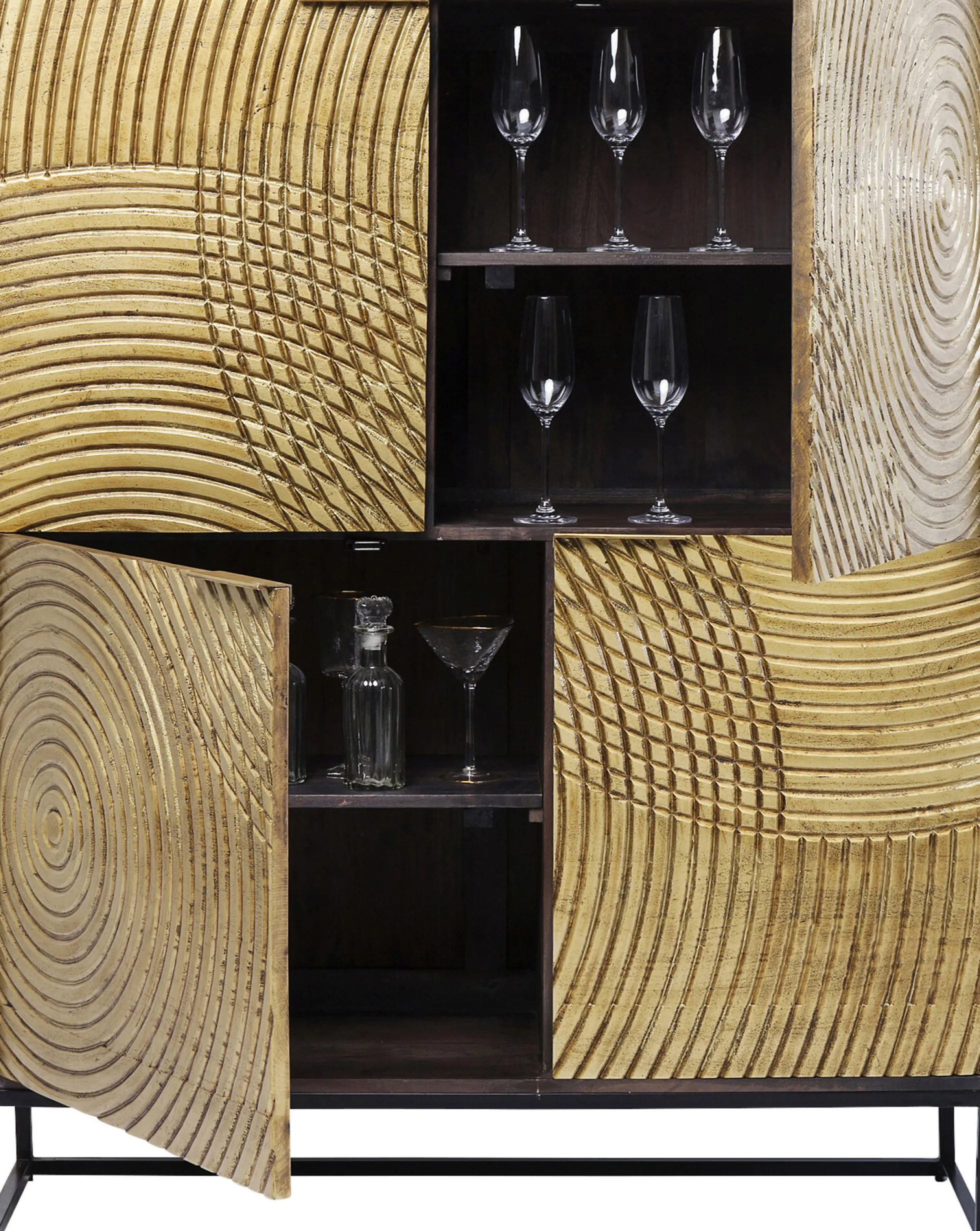 Komoda Circulo 120x150 cm czarno-złota
