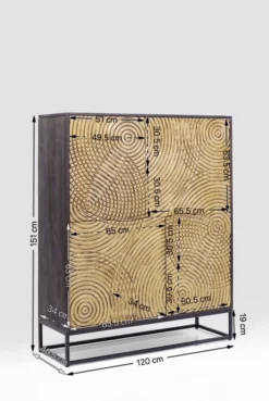 Komoda Circulo 120x150 cm czarno-złota