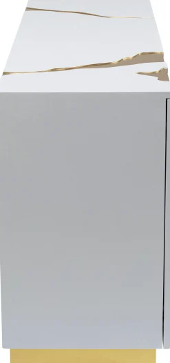 Komoda Cracked 165x80 cm biało-złota