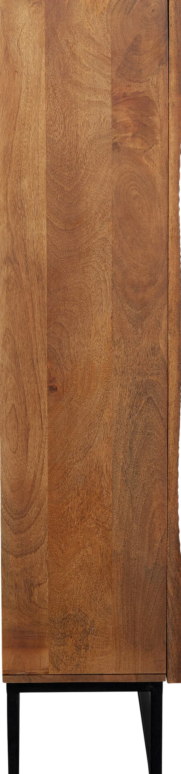 Komoda drewniana 2-drzwiowa boho podstawa czarna 76x140 cm