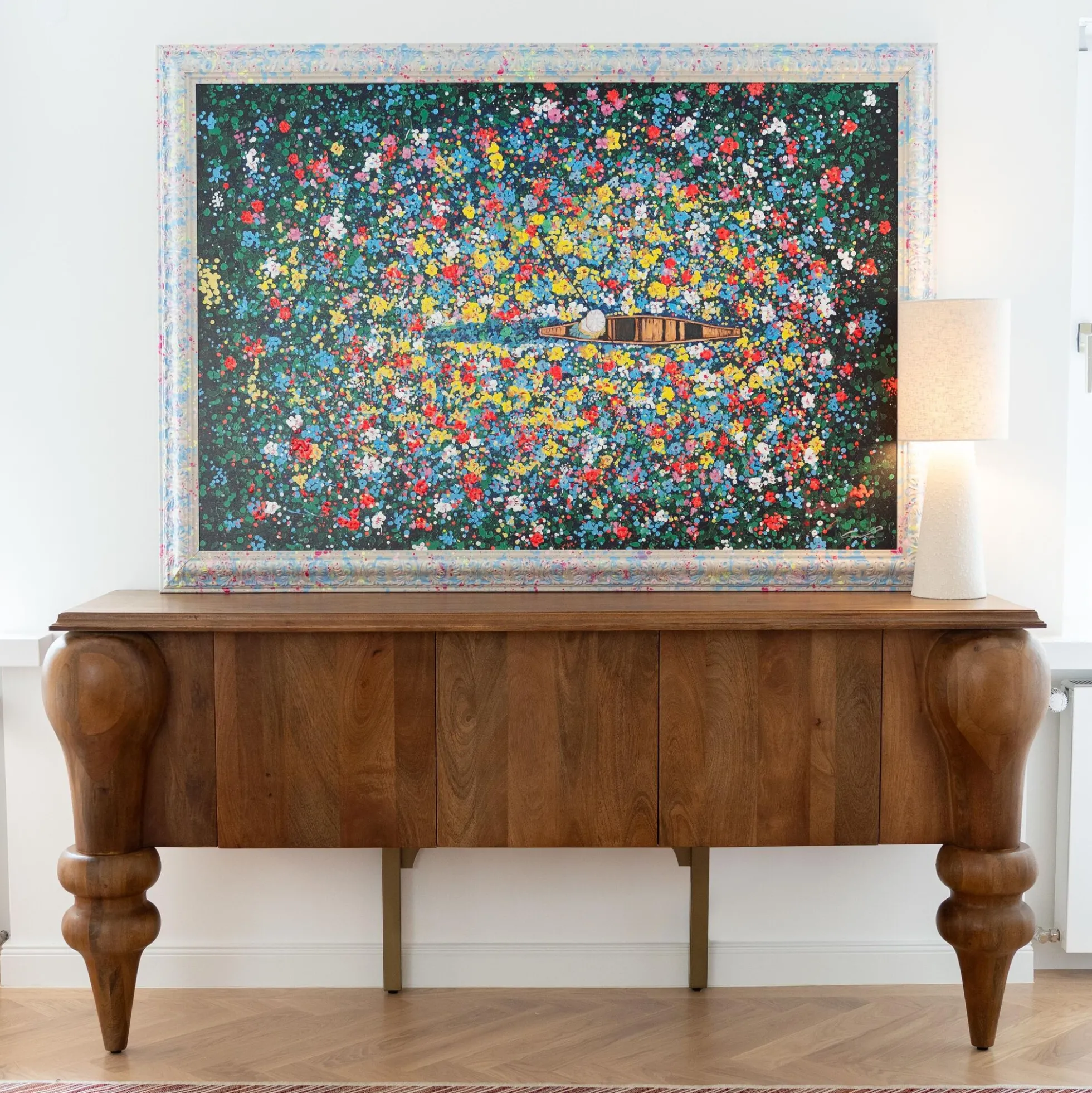 Komoda 3-drzwiowa z litego drewna mango 200x88 cm