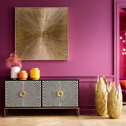 Komoda Electro 160x80 cm czarno-biała