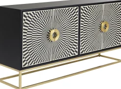 Komoda Electro 160x80 cm czarno-biała