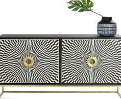 Komoda Electro 160x80 cm czarno-biała