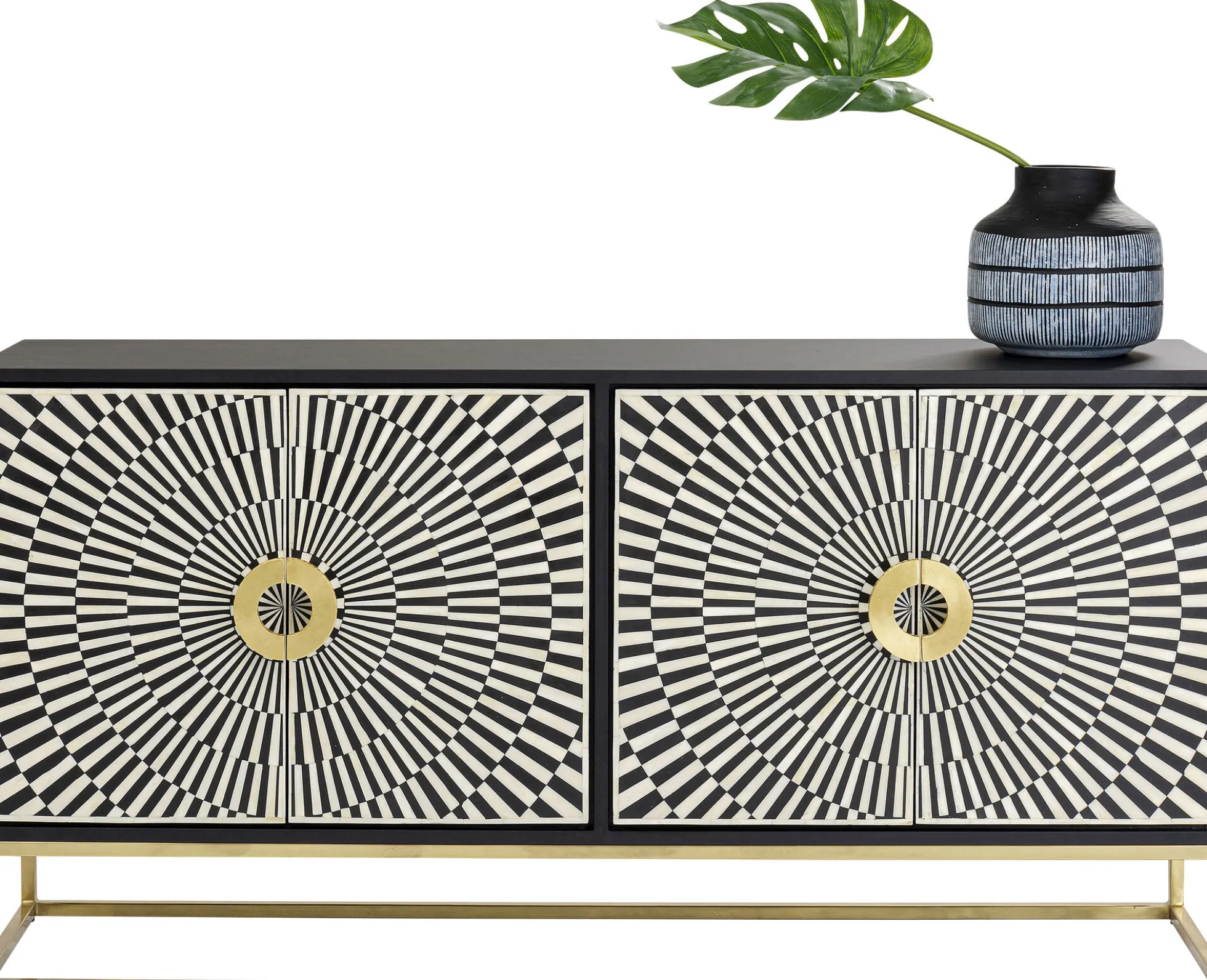 Komoda Electro 160x80 cm czarno-biała