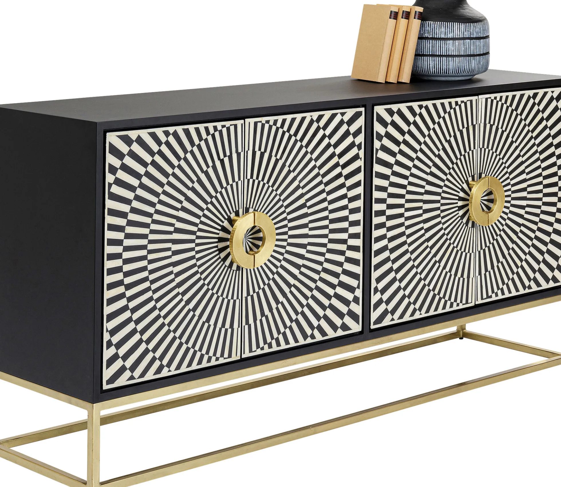 Komoda Electro 160x80 cm czarno-biała