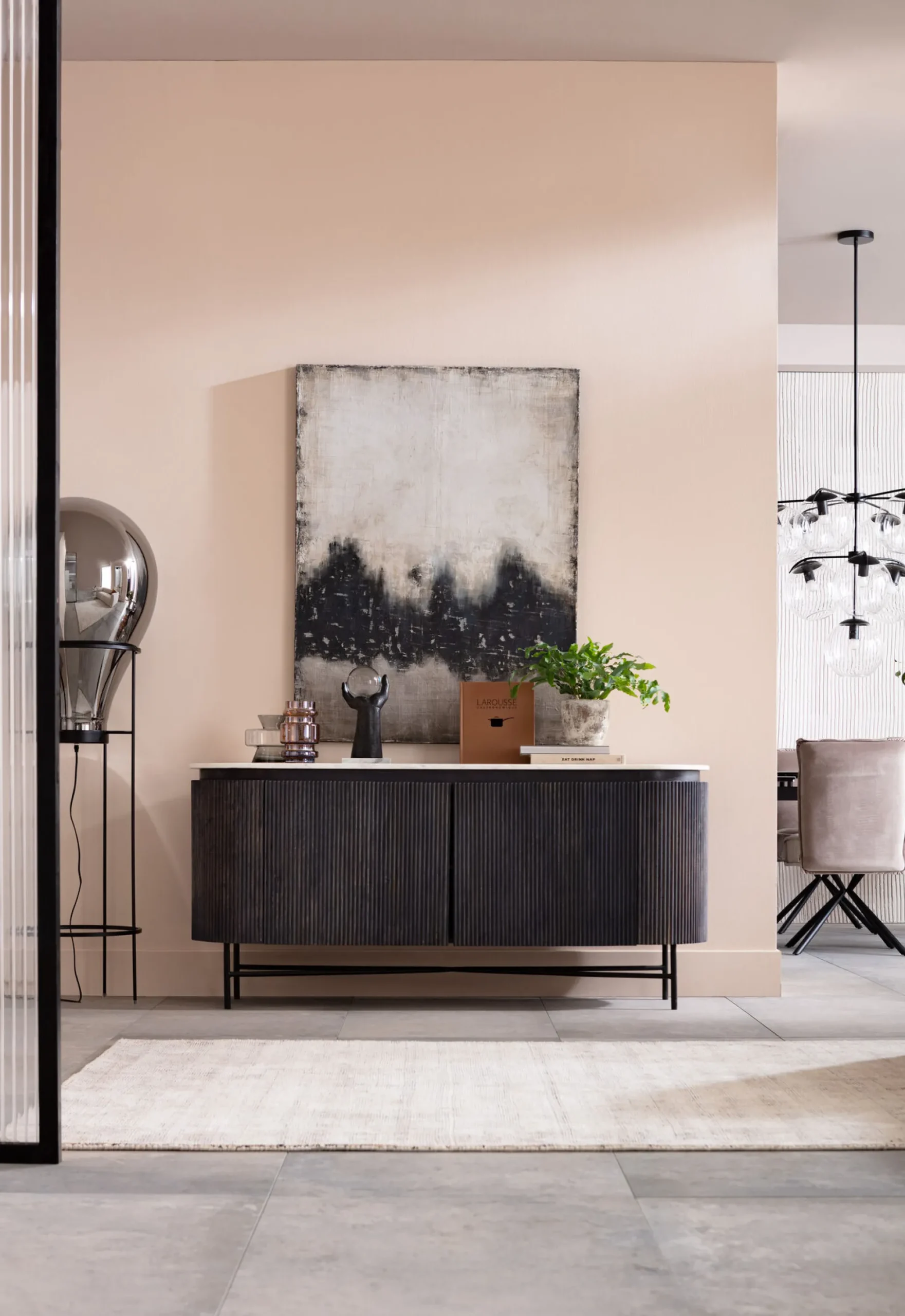 Komoda Glenn 160x75 cm biało-szara