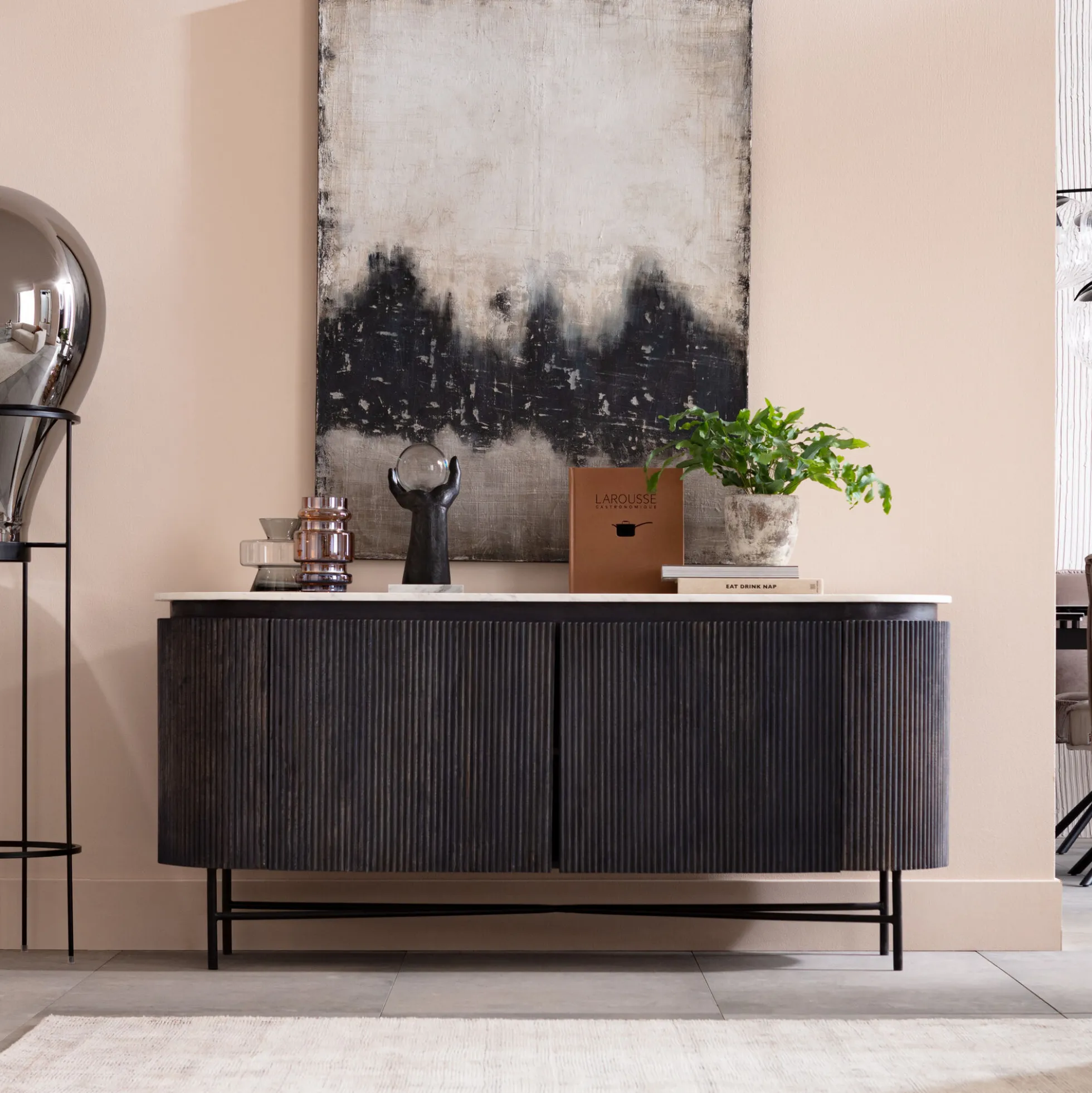 Komoda Glenn 160x75 cm biało-szara