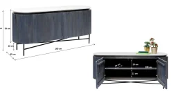 Komoda Glenn 160x75 cm biało-szara