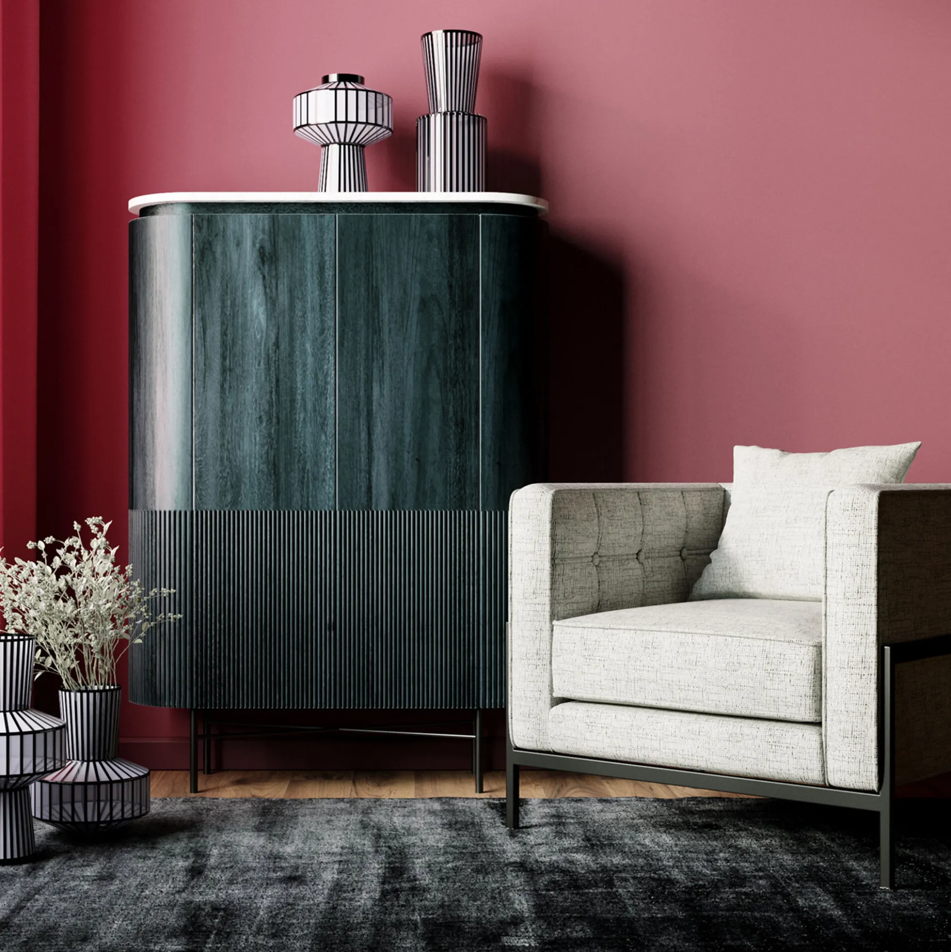 Komoda Glenn 100x138 cm ciemnoszara