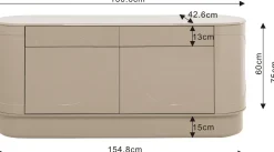 Komoda Glossy Taupe 160x76cm
