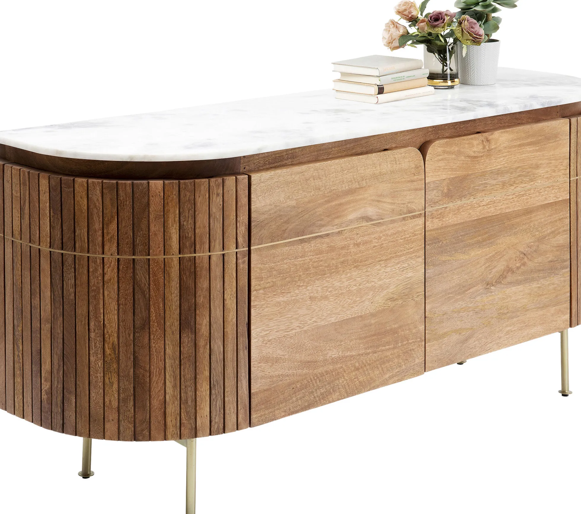 Komoda Grace 160x78 cm drewno mango - blat marmur