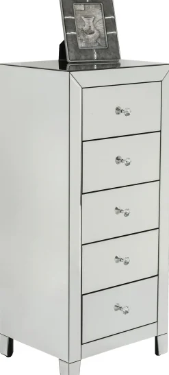 Komoda lustrzana blat lustro srebrna z szufladami 49x41 cm