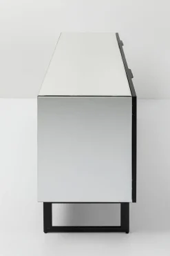 Komoda lustrzana 4-drzwiowa nogi czarne 160x80 cm
