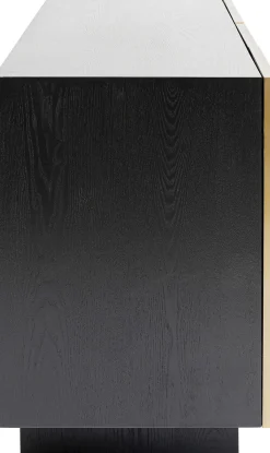 Komoda nowoczesna 4-drzwiowa do salonu front czarno-złoty 160x78 cm