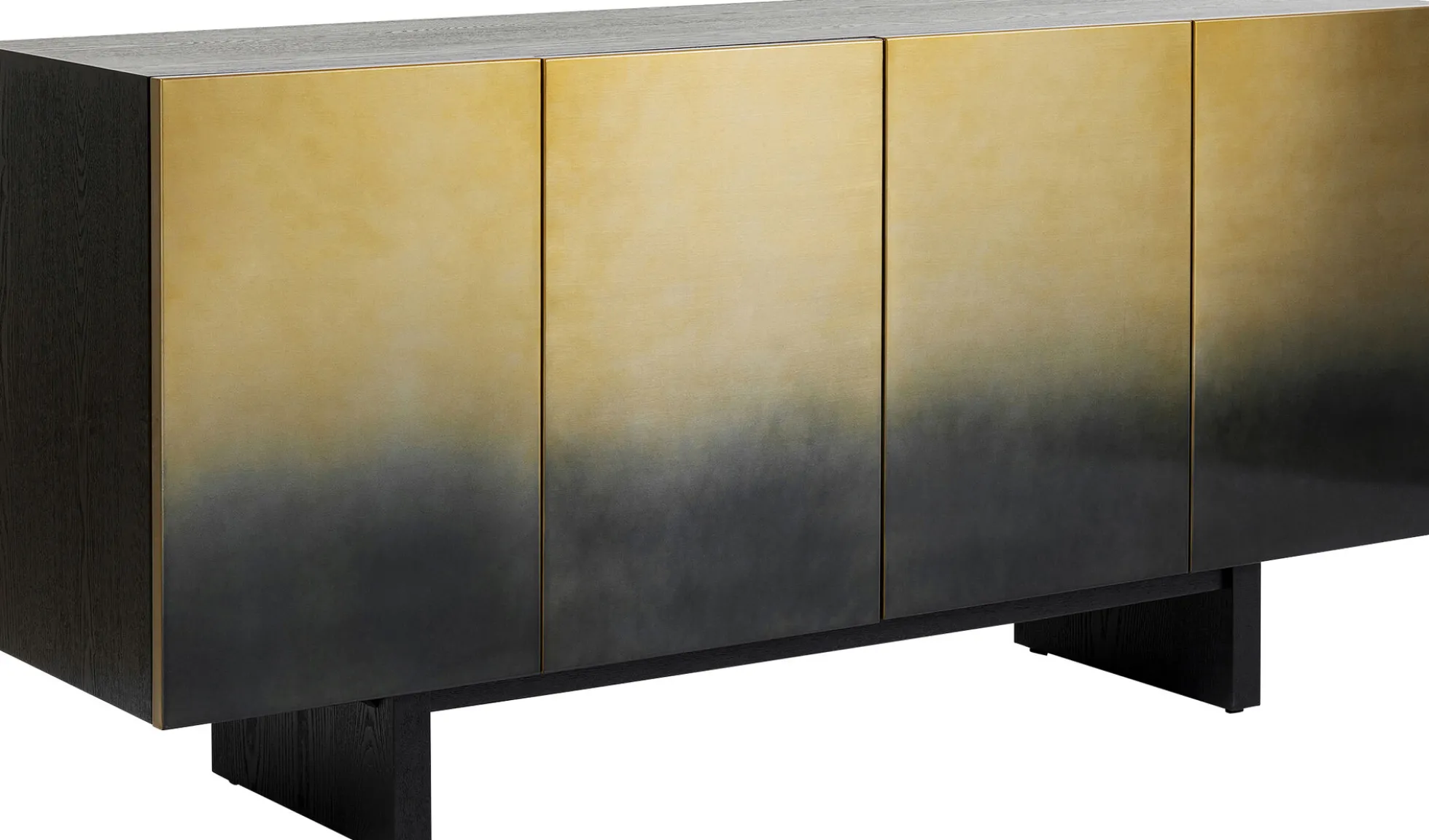 Komoda nowoczesna 4-drzwiowa do salonu front czarno-złoty 160x78 cm
