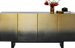 Komoda nowoczesna 4-drzwiowa do salonu front czarno-złoty 160x78 cm