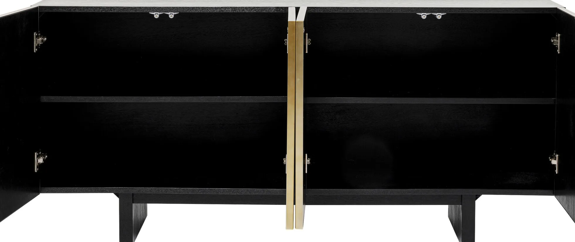 Komoda nowoczesna 4-drzwiowa do salonu front czarno-złoty 160x78 cm