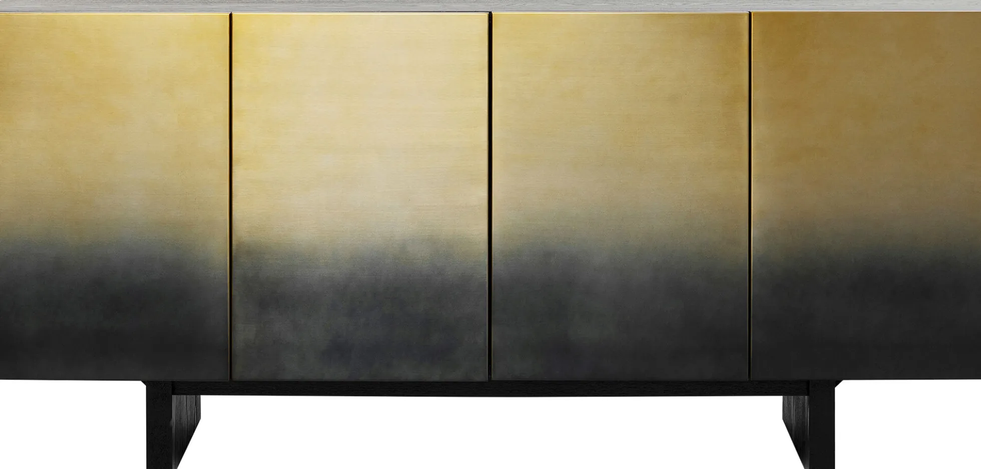 Komoda nowoczesna 4-drzwiowa do salonu front czarno-złoty 160x78 cm
