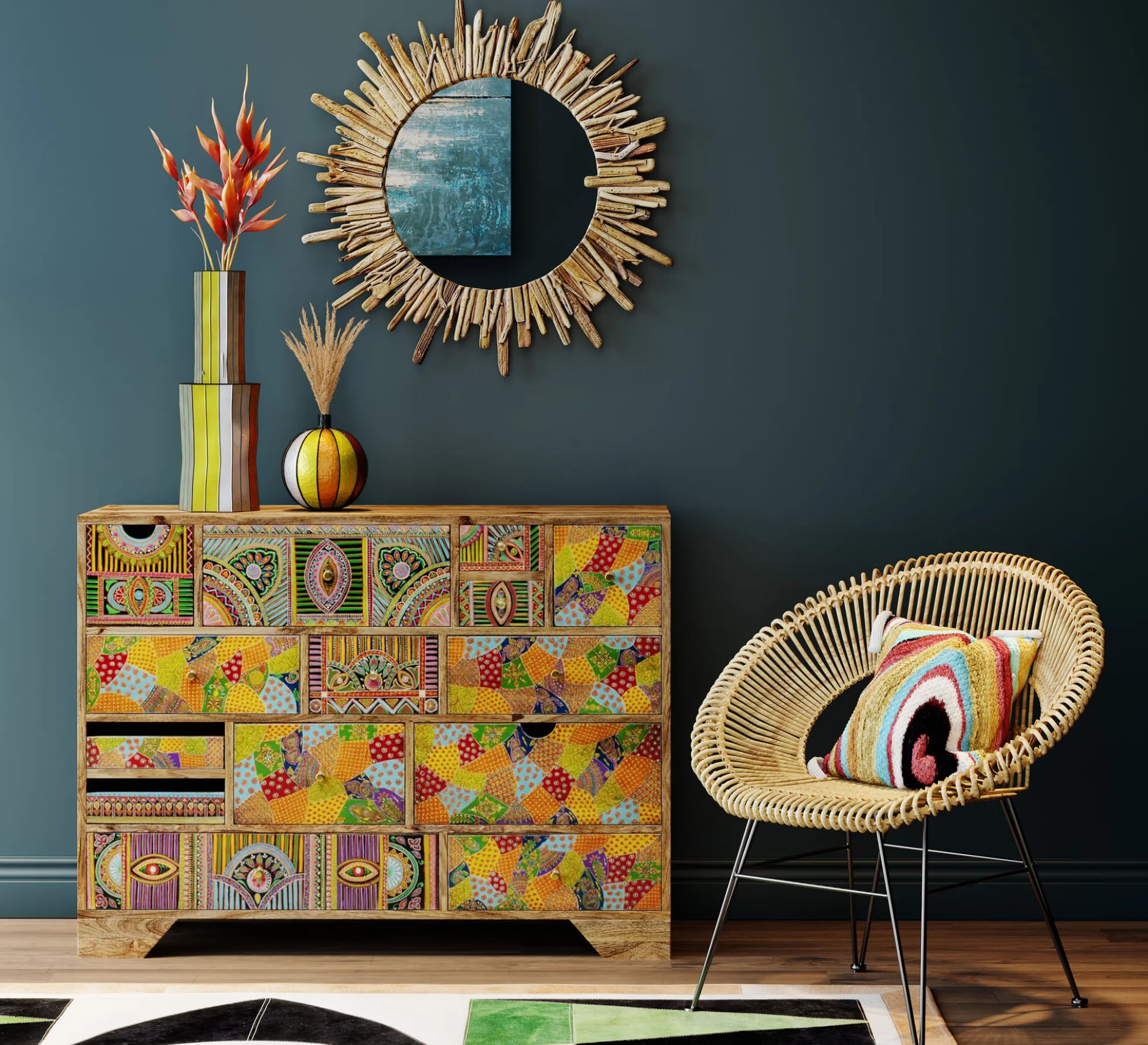 Komoda Paradise 118x88 cm kolorowa