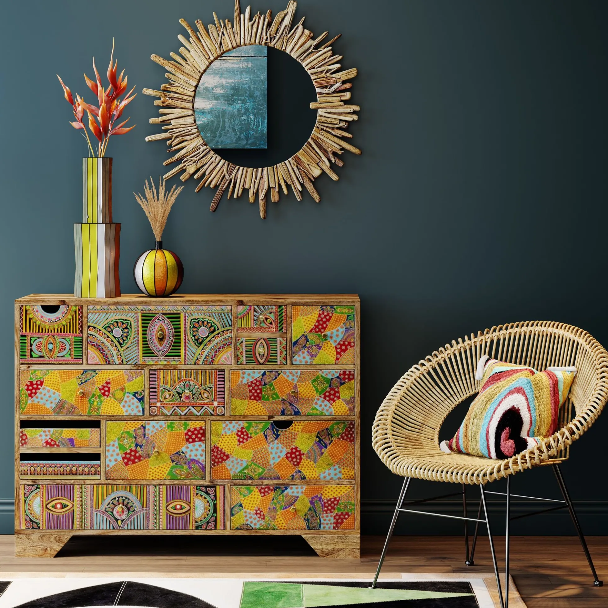 Komoda Paradise 118x88 cm kolorowa