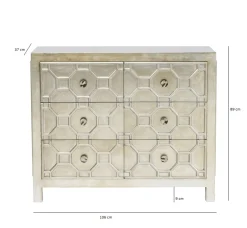 Komoda szampańska z 6 szufladami glamour 108 x 38 cm