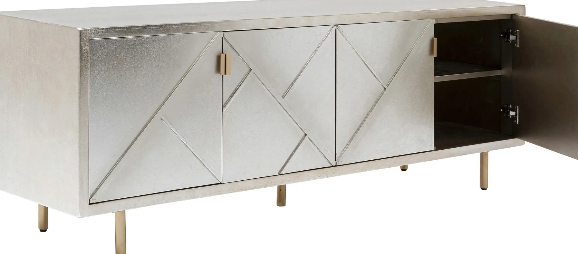 Komoda Venice Triangle 180x64 cm srebrno złota