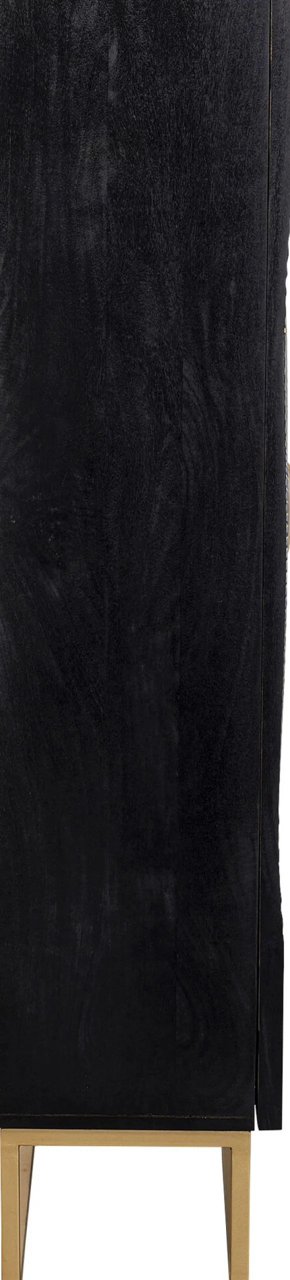 Komoda wysoka drewniana boho czarno-brązowa 76x140 cm