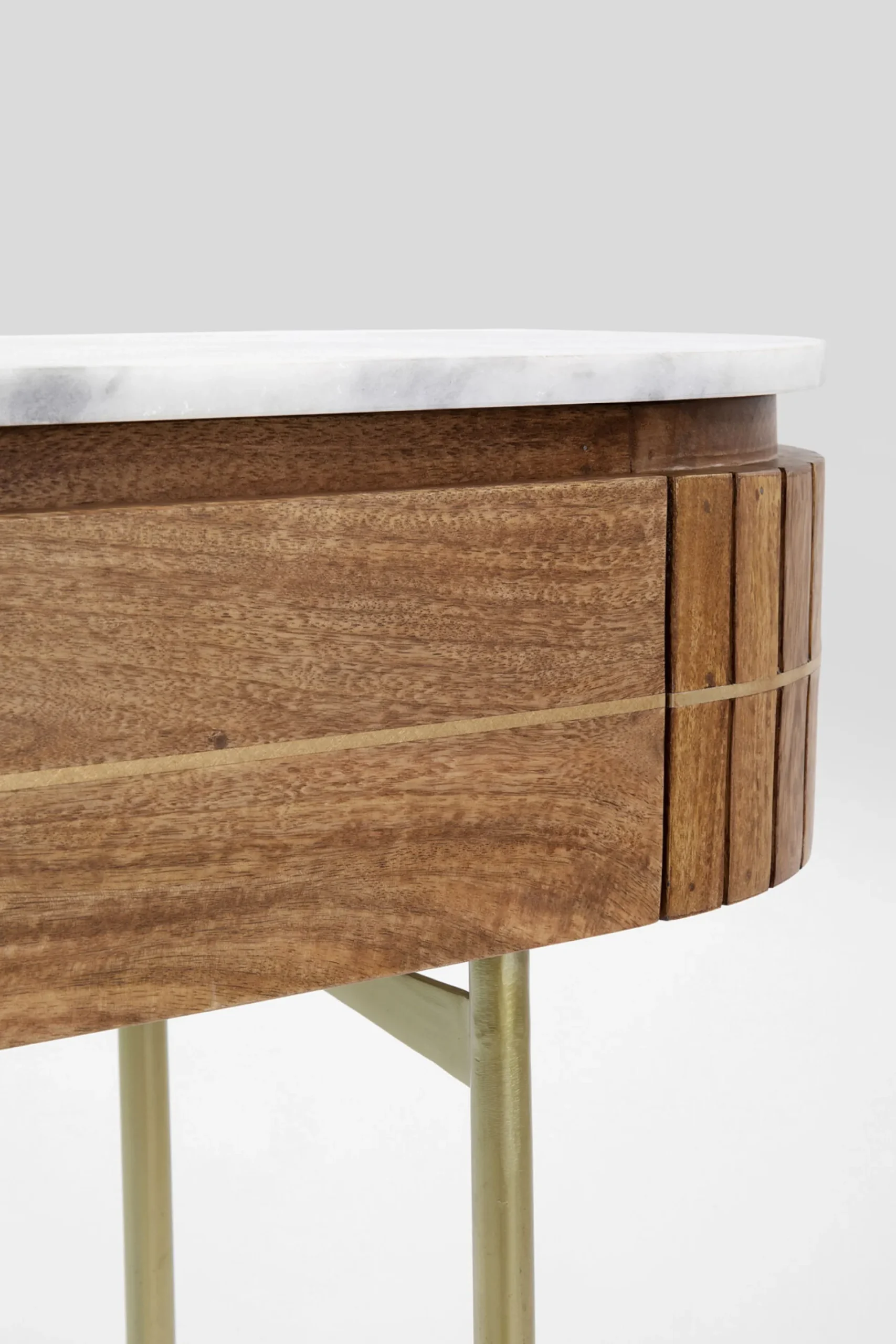 Konsola Grace 100x30 cm drewno mango - blat marmur