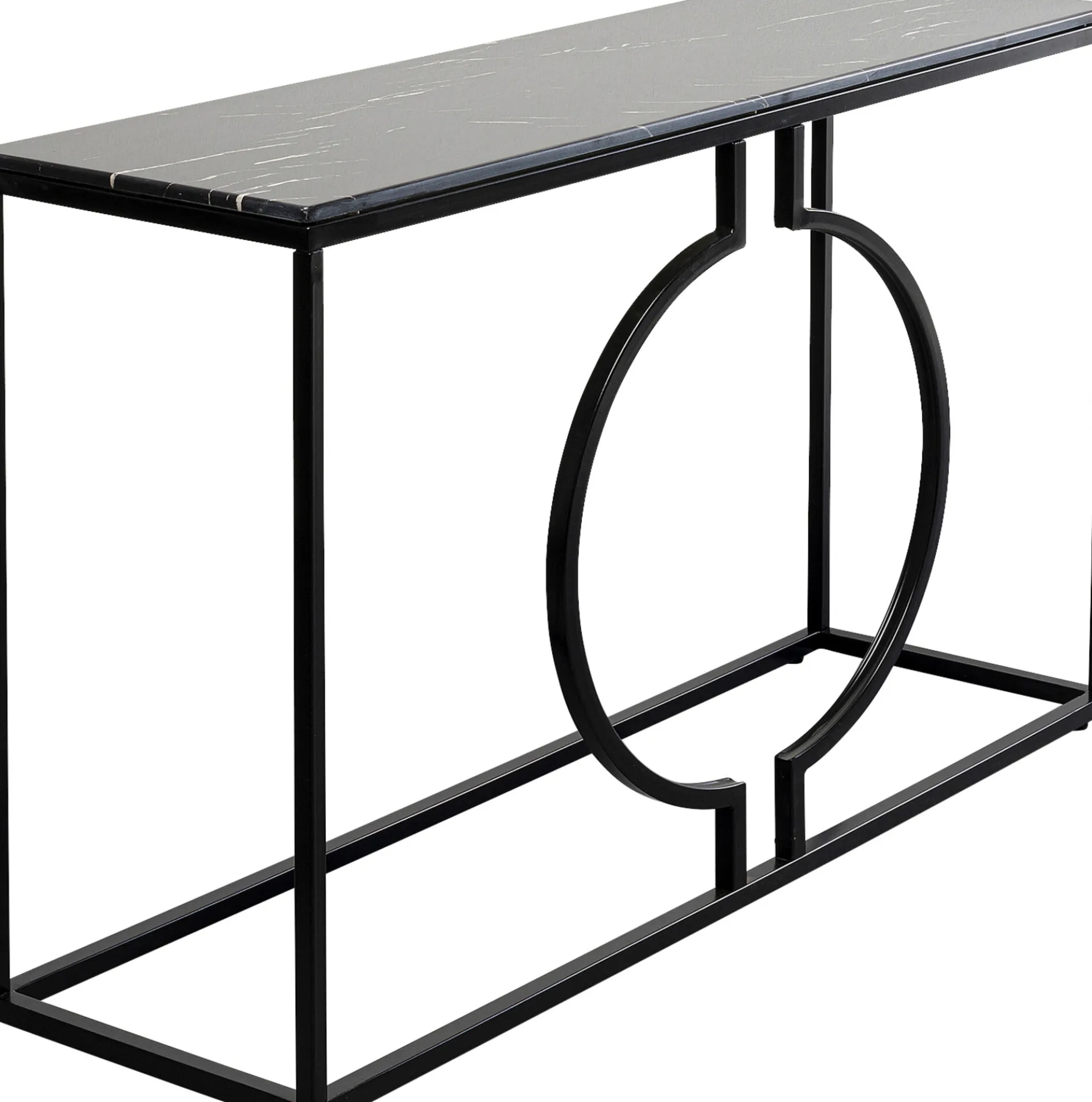 Konsola Miami Loft 120x35 cm czarna - blat marmur
