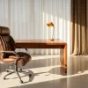 Krzesło biurowe Cigar 62x113 cm brązowe skóra naturalna