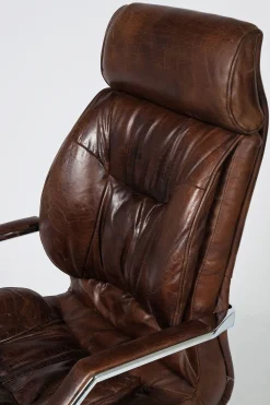 Krzesło biurowe Cigar 62x113 cm brązowe skóra naturalna