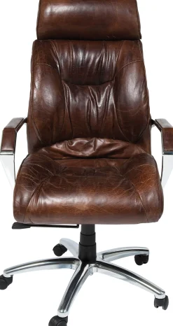 Krzesło biurowe Cigar 62x113 cm brązowe skóra naturalna