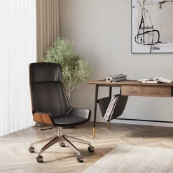 Krzesło biurowe Rouven 59x112 cm czarno-brązowe