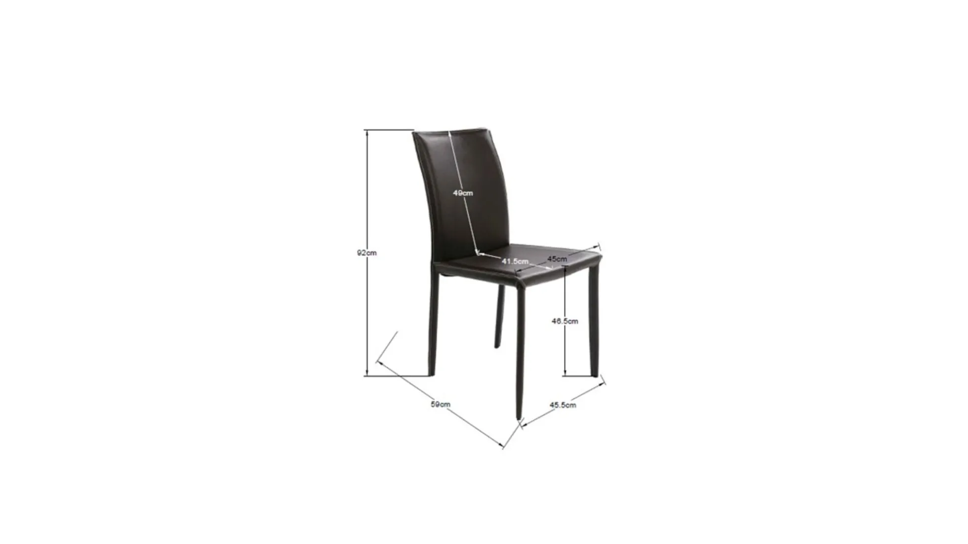 Krzesło Milano 47x91 cm brązowe skóra mielona