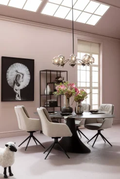 Krzesło obrotowe z podłokietnikami Amira 50x87 cm beżowe