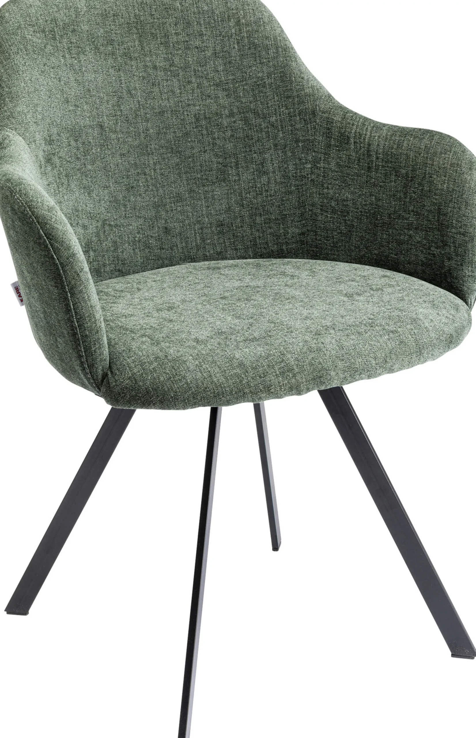 Krzesło obrotowe z podłokietnikami zielone nogi czarne 62x83 cm