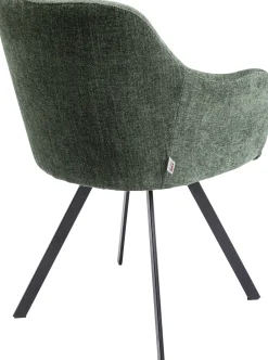 Krzesło obrotowe z podłokietnikami zielone nogi czarne 62x83 cm