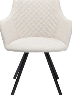 Krzesło obrotowe z podłokietnikami Coco 53x84 cm kremowe